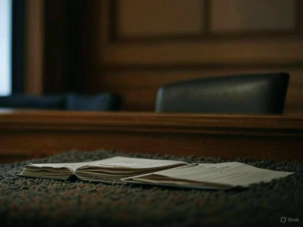 Courtroom scene with legal documents for Coinbase lawsuit