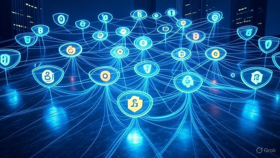 Stablecoin infrastructure and cross-border payments in 2025, depicted by a glowing payment network with secure data streams.