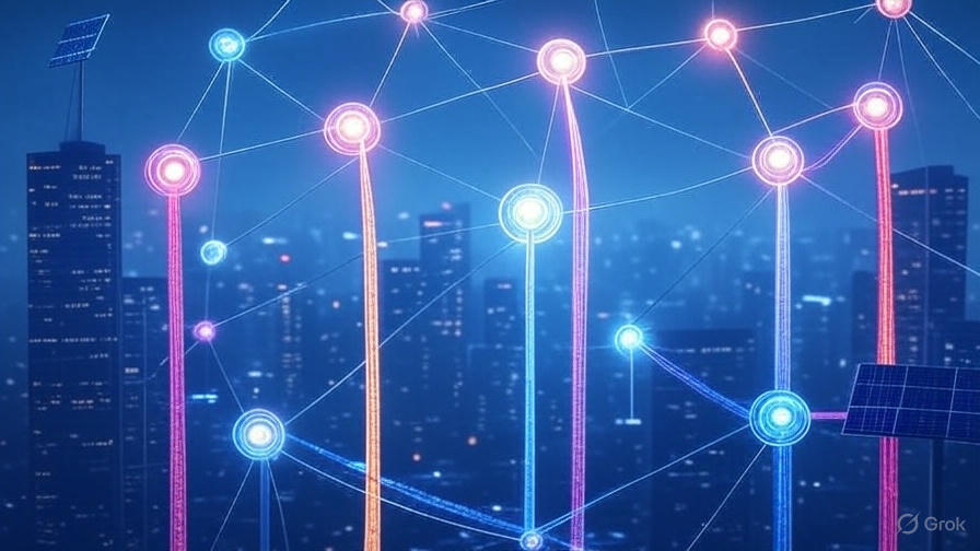 Decentralized Physical Infrastructure Networks (DePIN) and edge computing integration in 2025, depicted by a glowing network with edge nodes on June 25, 2025, at 05:45 PM IST.